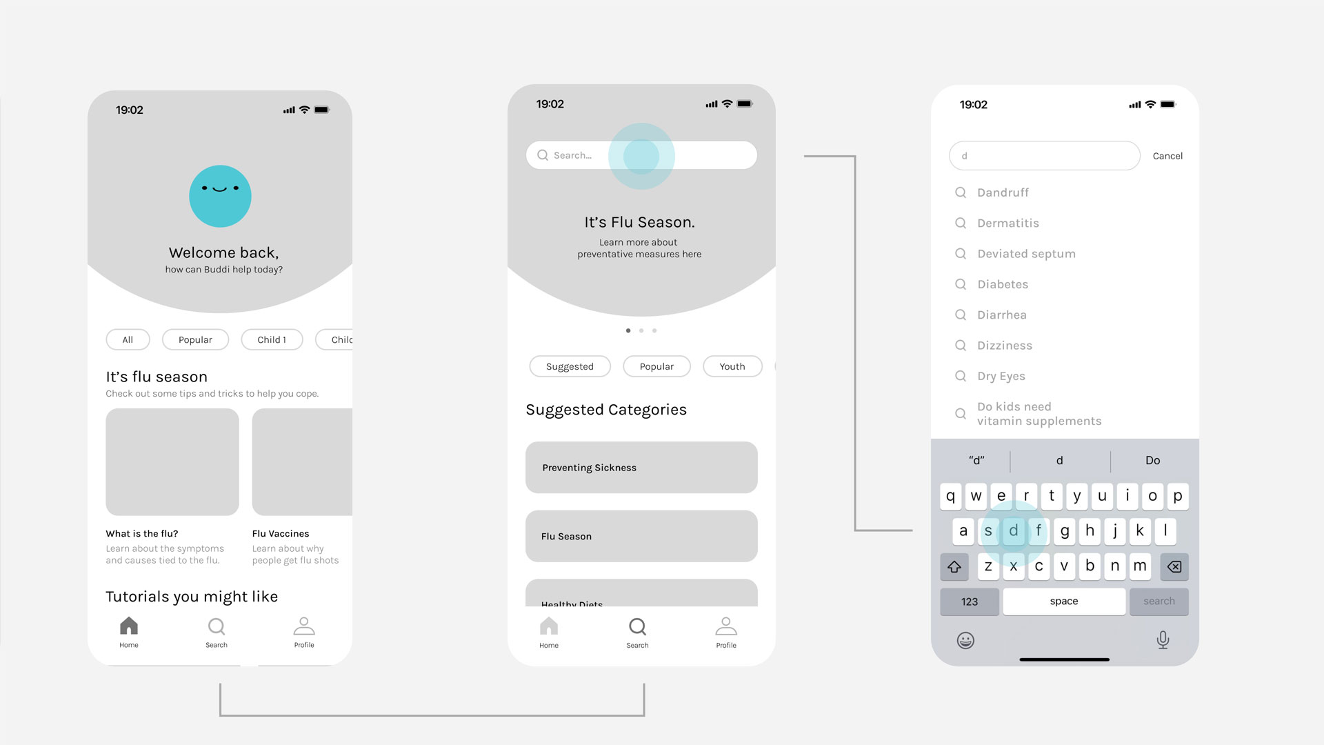 Buddi app branding mockup
            with primary colors and interface elements