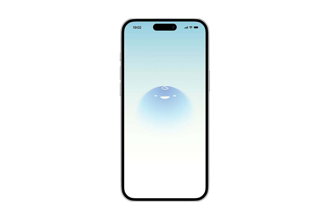 Buddi app icon featuring a simple rounded character face in soft colors