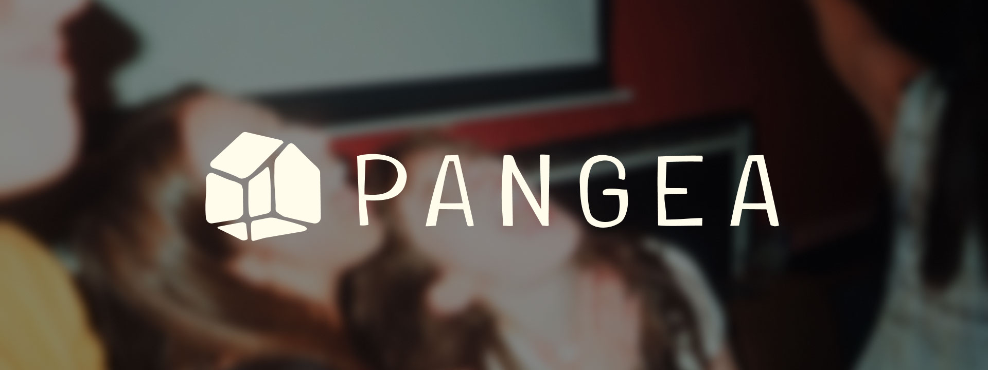 Pangea logo on image on students laughing