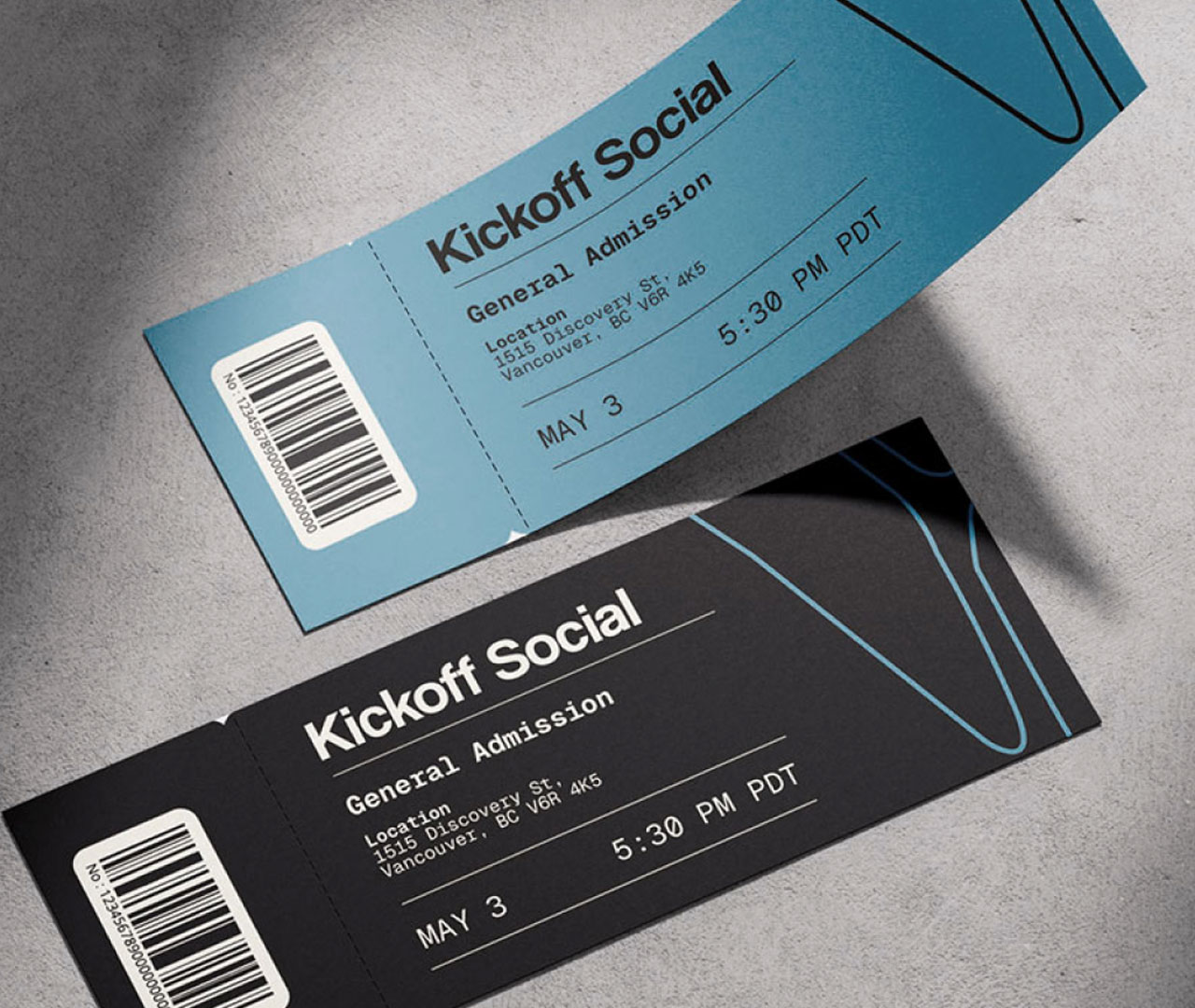 Mockup of Pangea student event tickets