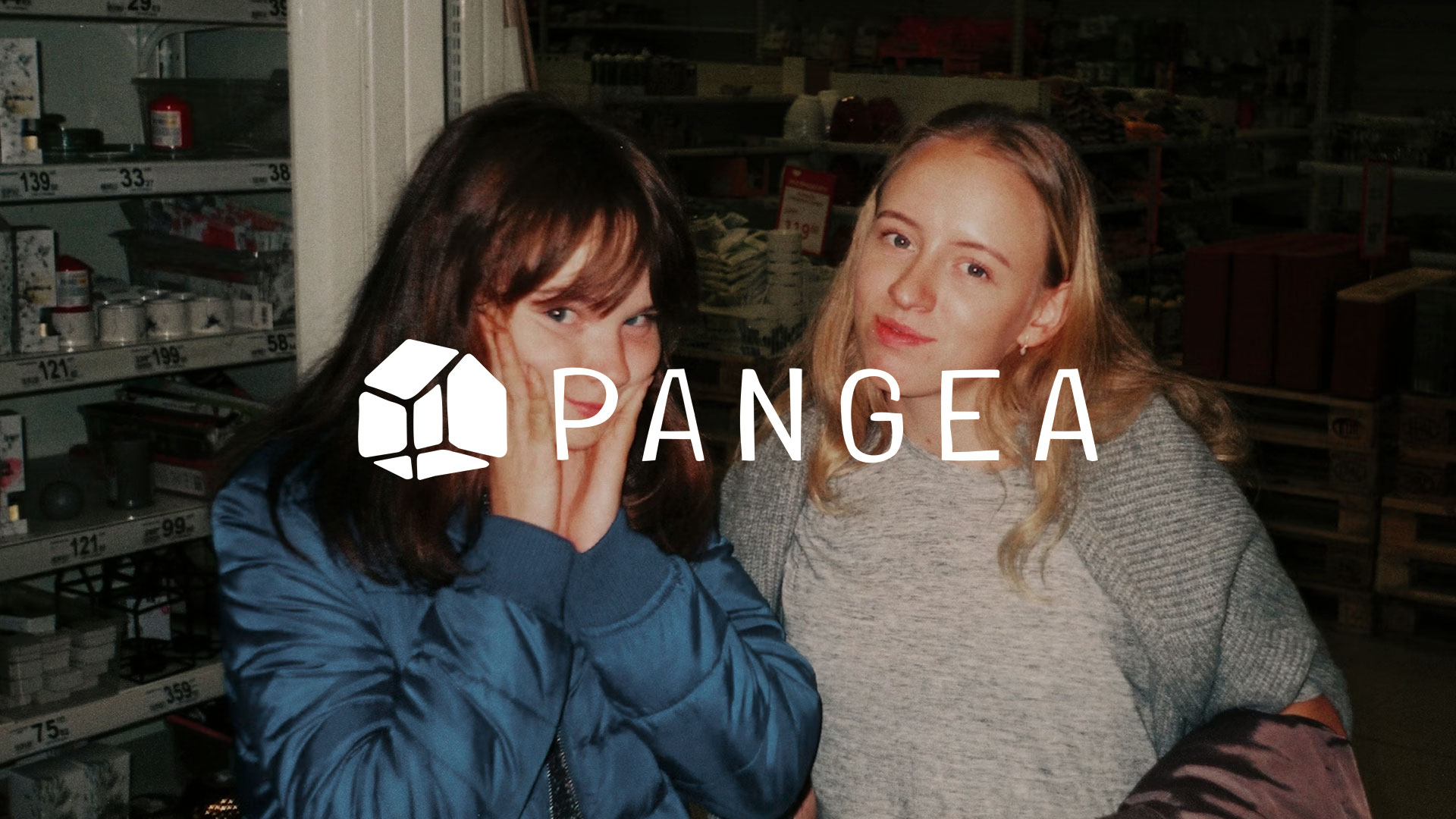 Background with geometric shapes floating